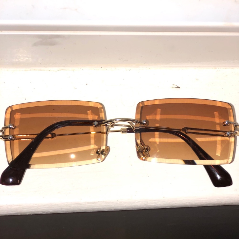 Square Shape Brown Glasses